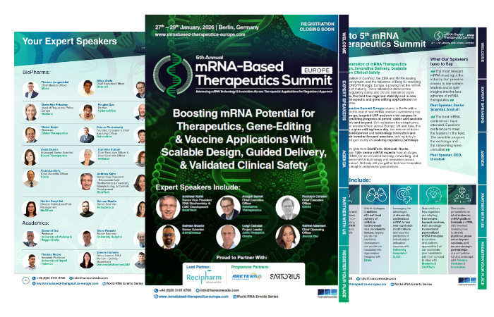 5th mRNA-Based Therapeutics Summit Europe most recent brochure